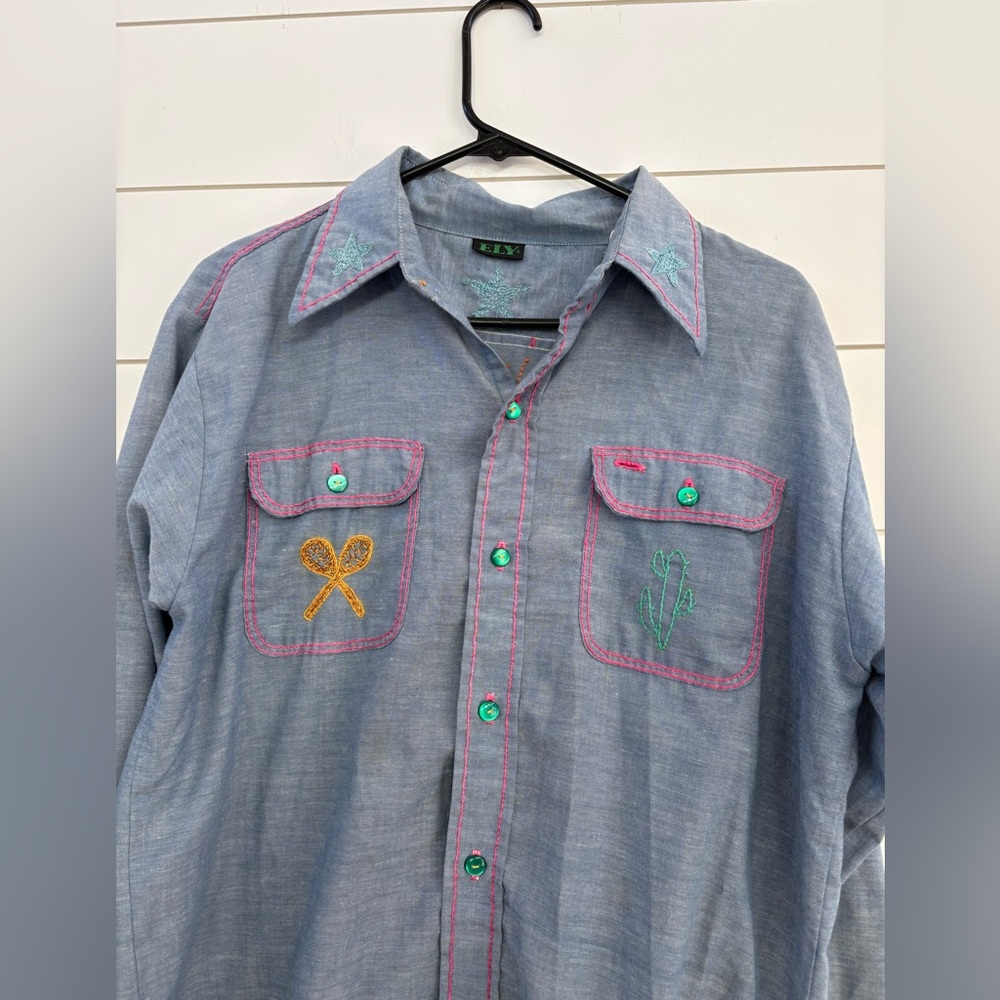 Vintage Ely Button Down With Detailed Embroidery - image 1